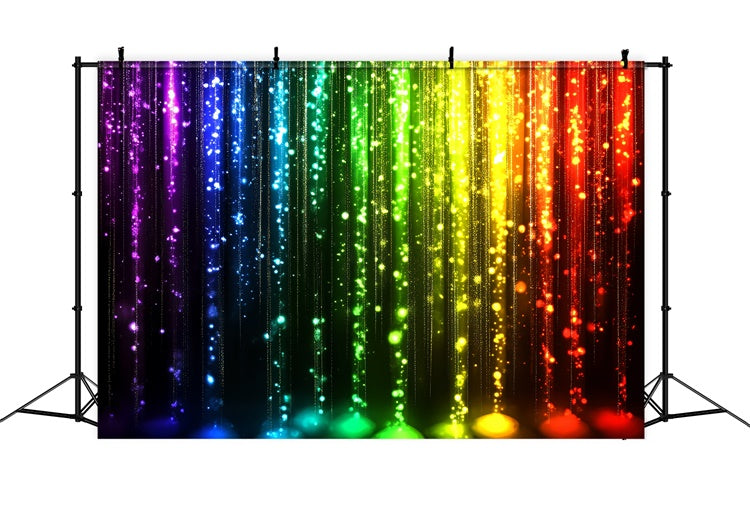 80er Jahre Backdrop Regenbogen Sparkle Neon Vintage Backdrop CSH5-187