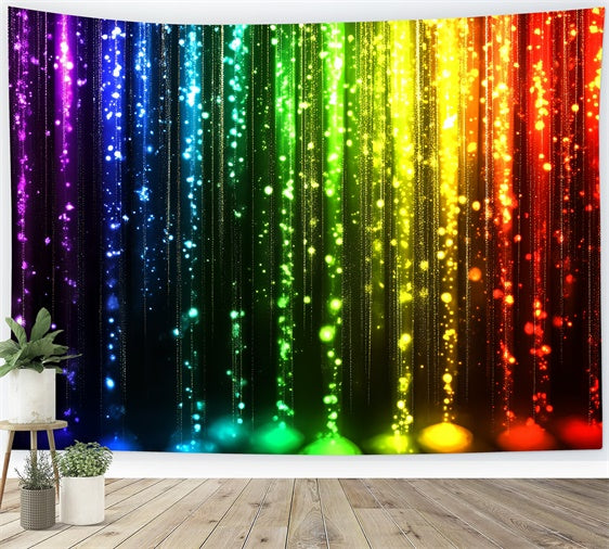 80er Jahre Backdrop Regenbogen Sparkle Neon Vintage Backdrop CSH5-187