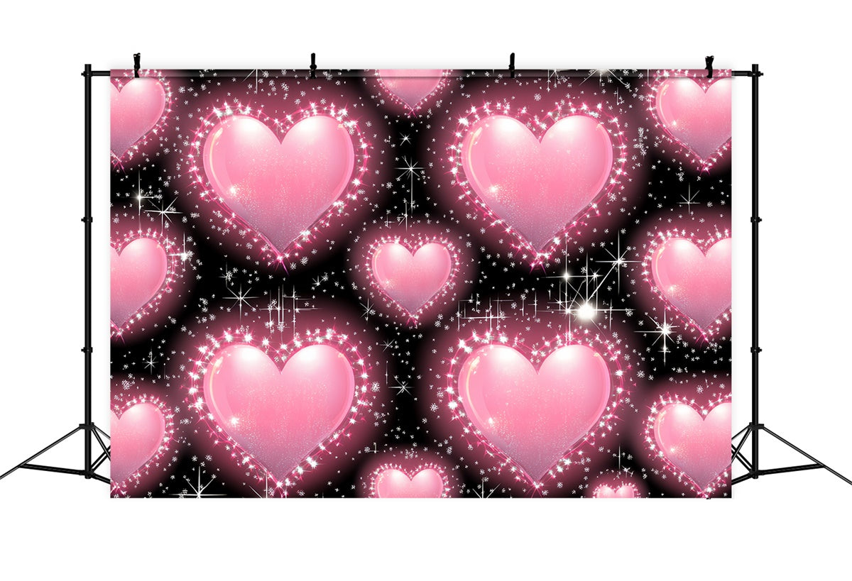 90er Jahre Backdrop Glitzerndes Blasenherz Sparkle Backdrop CSH5-195