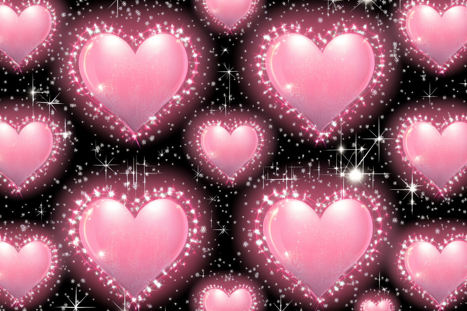 90er Jahre Backdrop Glitzerndes Blasenherz Sparkle Backdrop CSH5-195