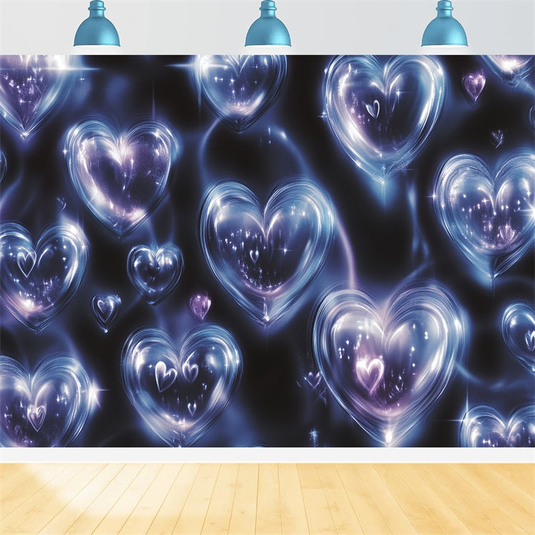 90er Jahre Fotohintergrund Dreamy Blue Heart Fantasy Hintergrund CSH5-197