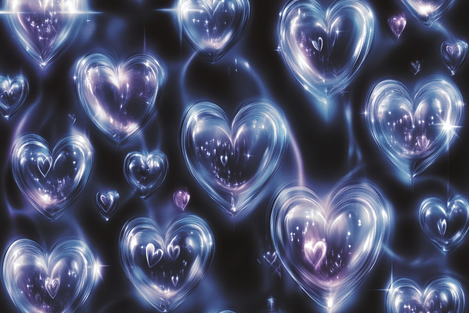 90er Jahre Fotohintergrund Dreamy Blue Heart Fantasy Hintergrund CSH5-197
