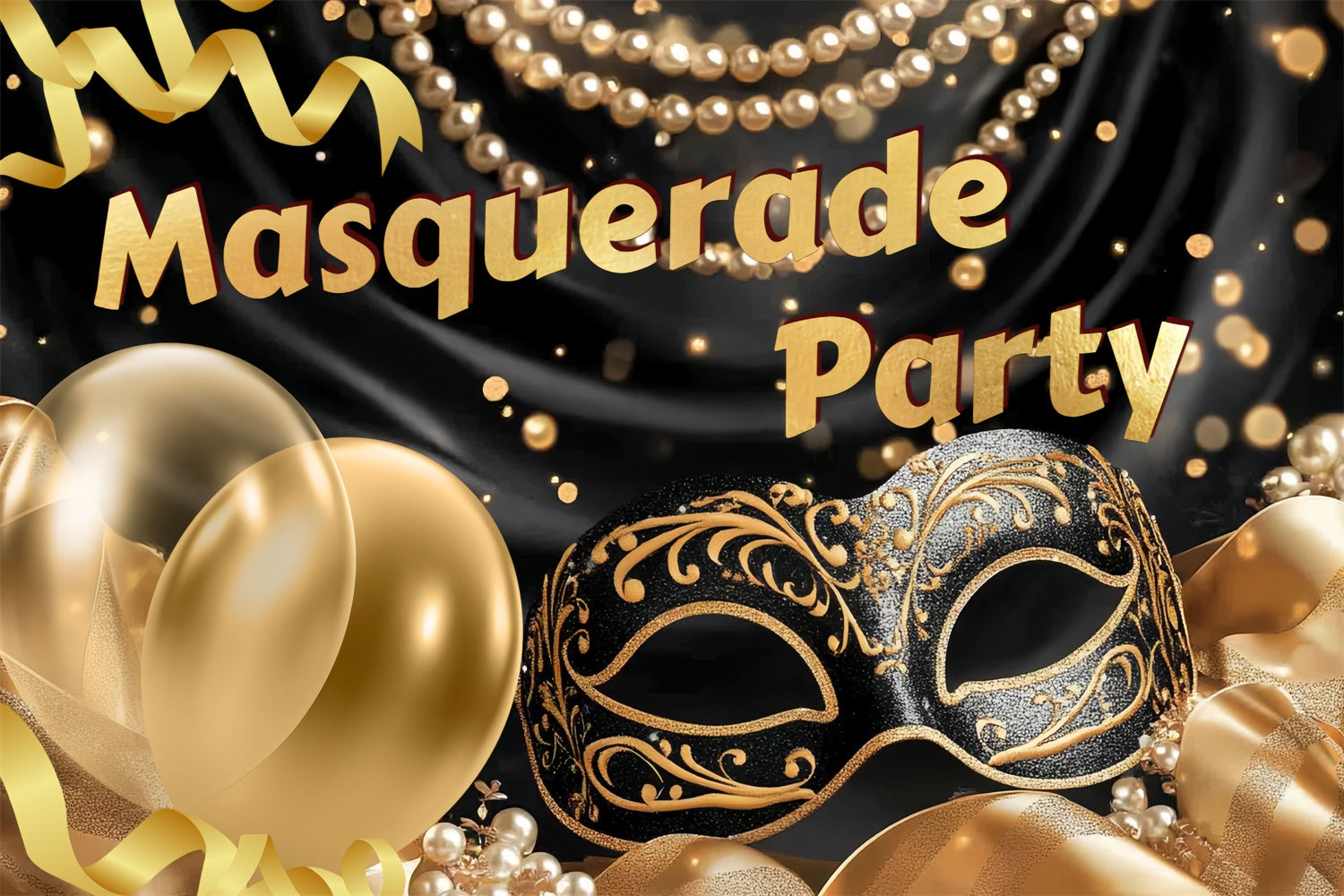 Maskerade Party Kulisse Goldene Maske Ballonkulisse CSH5-207