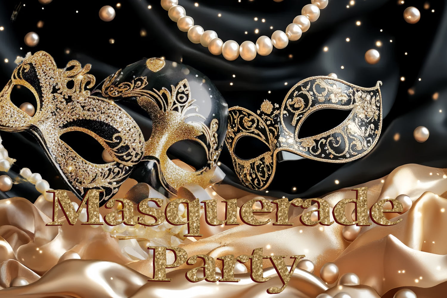 Maskerade Party Ideen Luxus Goldene Maske Perle Backdrop CSH5-208