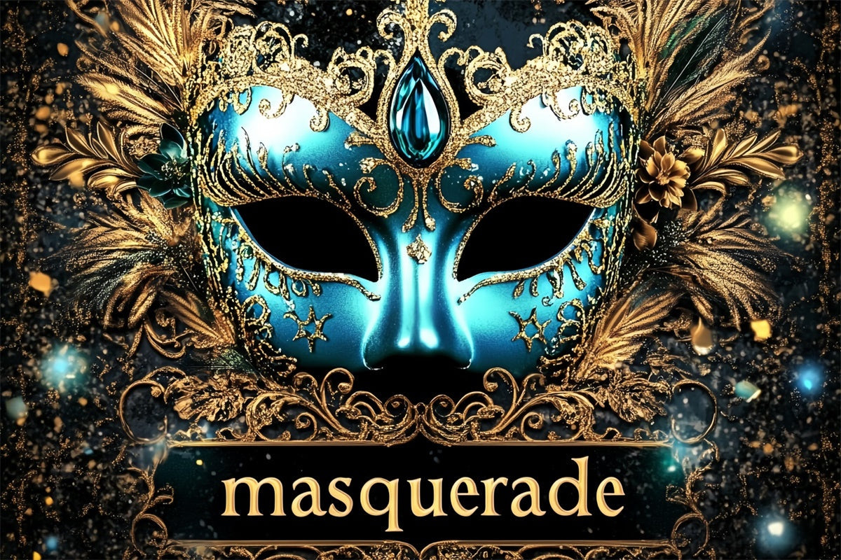 Maskenball Fotohintergrund Glorious Blue Mask Backdrop CSH5-209