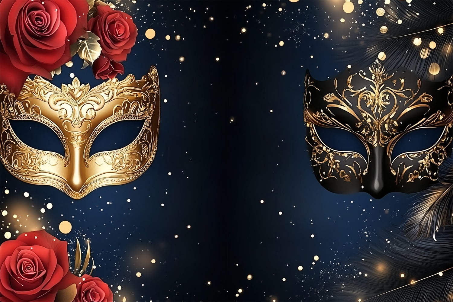 Maskerade Ball Fotohintergrund Nachthimmel Rose Maske Hintergrund CSH5-215