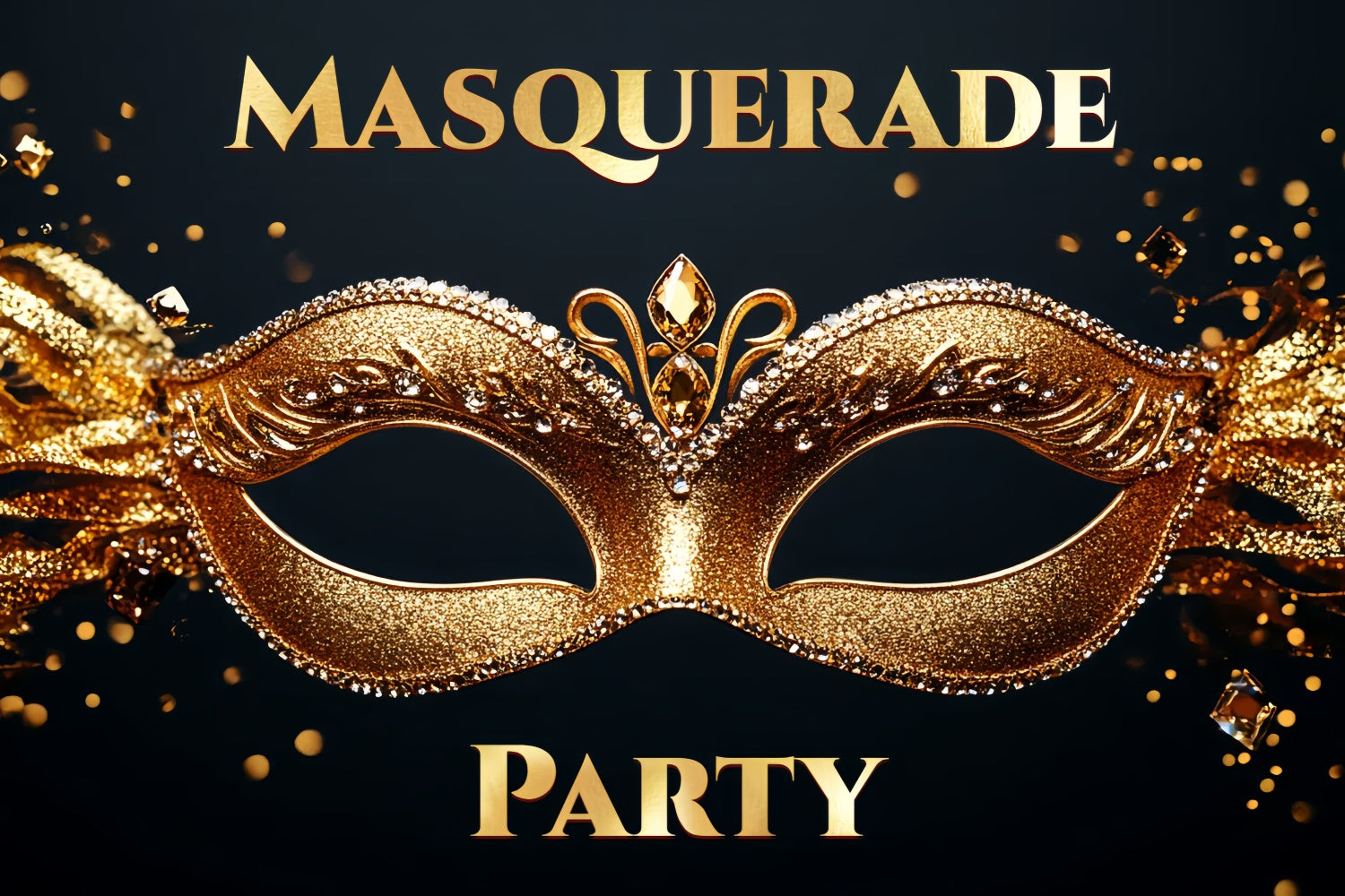 Maskerade Party Ideen Schillernde Gold Edelstein Maske Backdrop CSH5-221