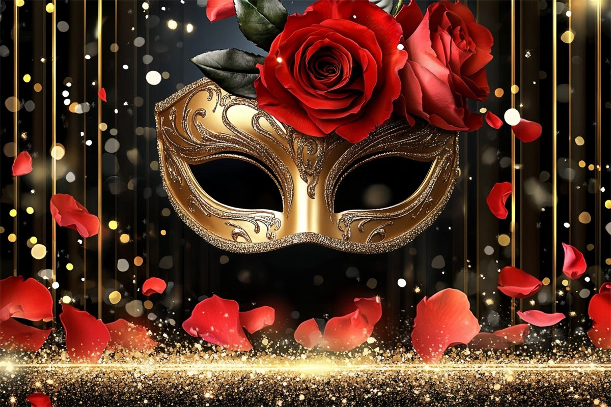 Maskerade Party Backdrop Romantische Rote Rose Maske Backdrop CSH5-224