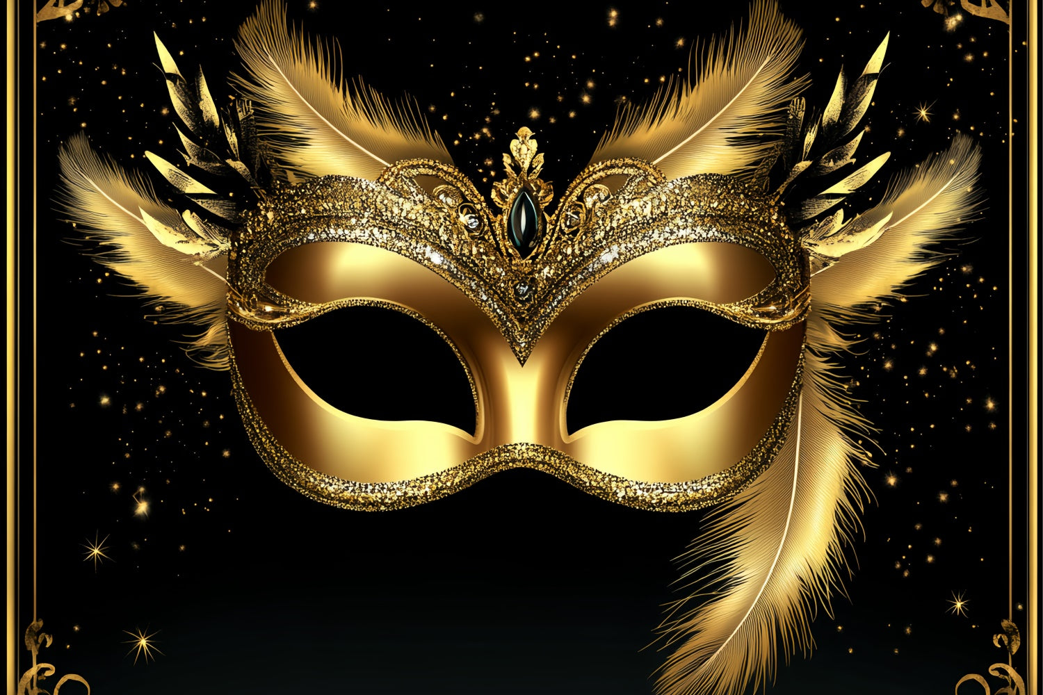 Maskerade Backdrops Königliche Gold Maske Feier Backdrop CSH5-231
