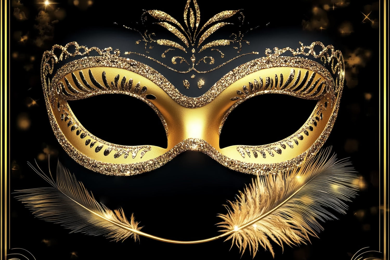 Maskerade Backdrop Funkelnde Glamour Feder Maske Backdrop CSH5-232