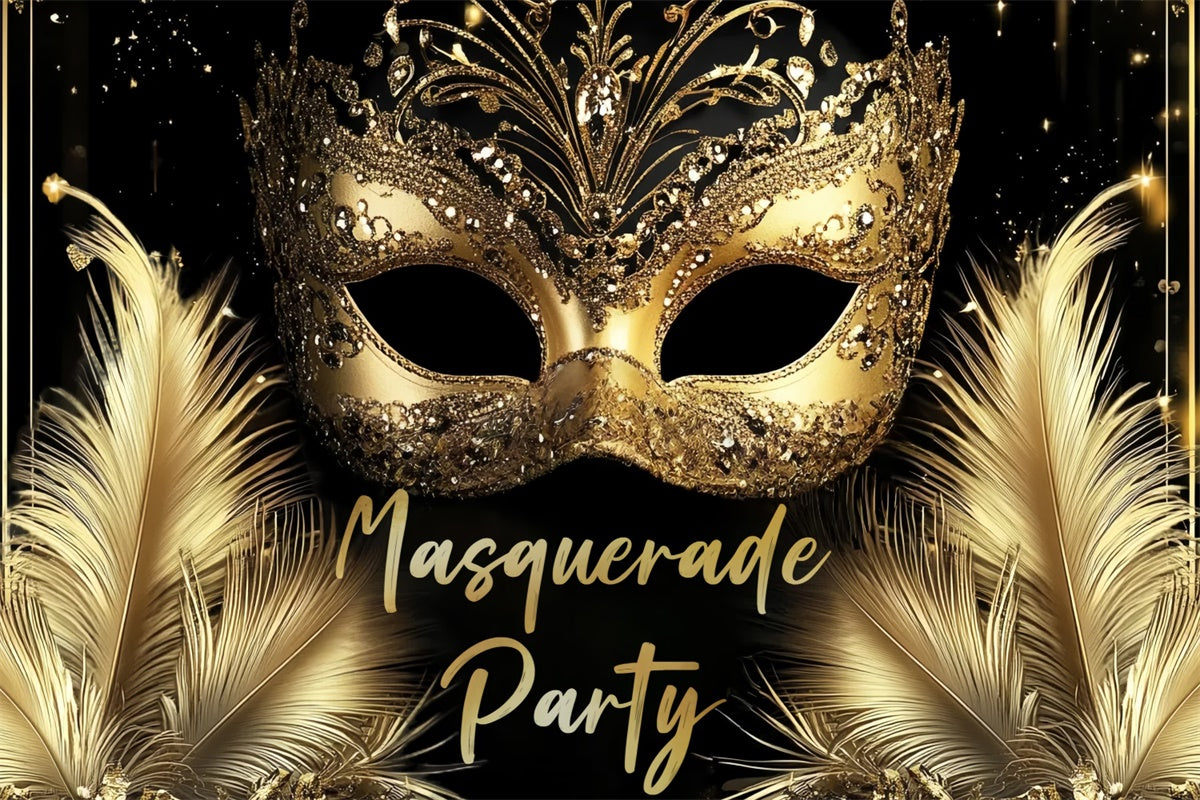 Maskerade Party Ideen Glitzer Feder Edelstein Maske Backdrop CSH5-233