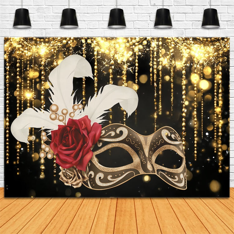 Maskerade Fotohintergrund Vintage Perlen Rose Maske Hintergrund CSH5-234