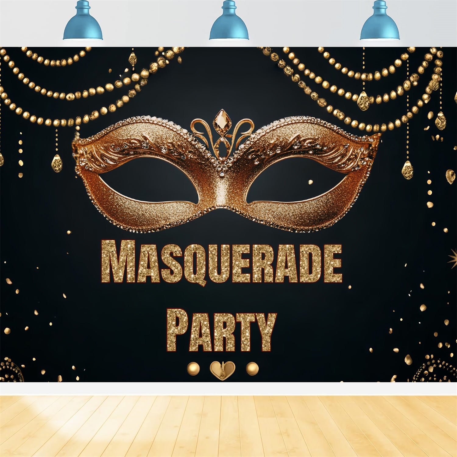 Maskerade Party Backdrop Glänzende Maske Perlenvorhang Backdrop CSH5-236
