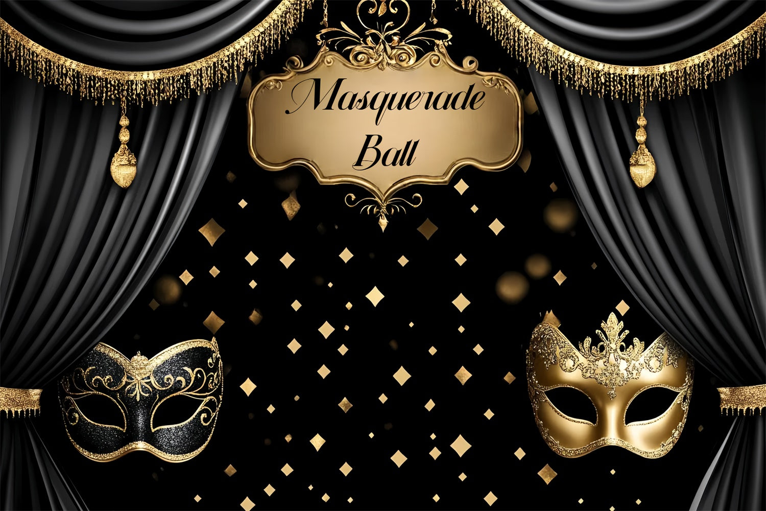 Maskenball Fotohintergrund Elegant Maske Vorhang Hintergrund CSH5-239