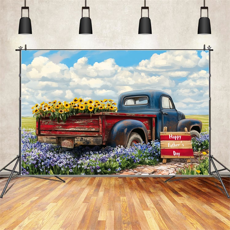 Vatertag Backdrop Vintage Truck Blume Backdrop CSH5-24