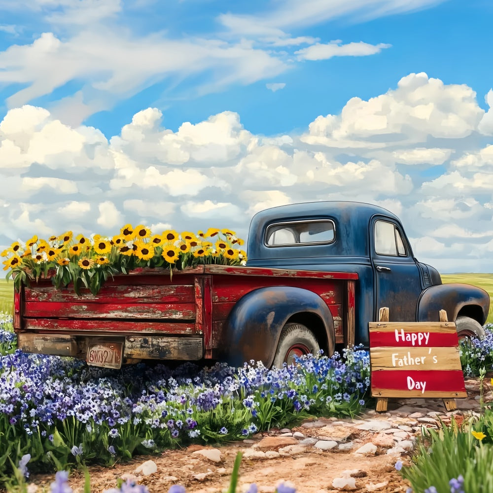 Vatertag Backdrop Vintage Truck Blume Backdrop CSH5-24