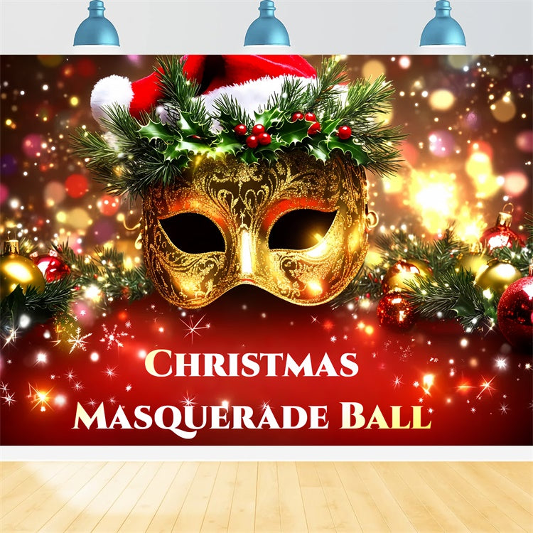 Maskerade Ball Backdrop Glänzende Maske Weihnachtsmotiv Backdrop CSH5-245