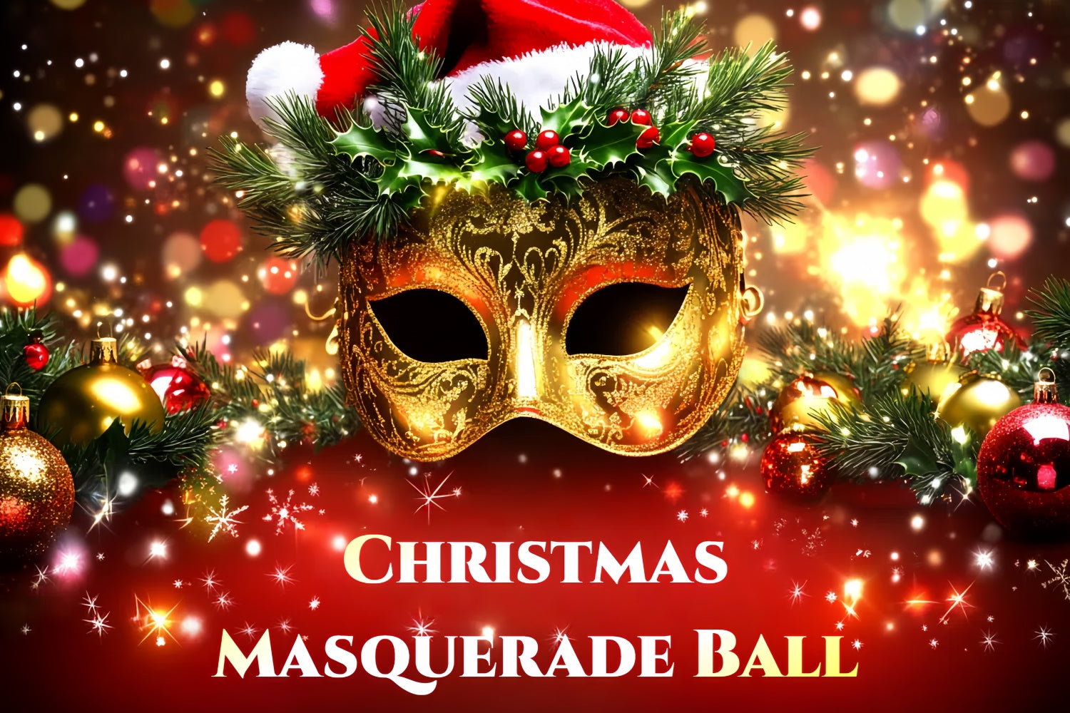 Maskerade Ball Backdrop Glänzende Maske Weihnachtsmotiv Backdrop CSH5-245