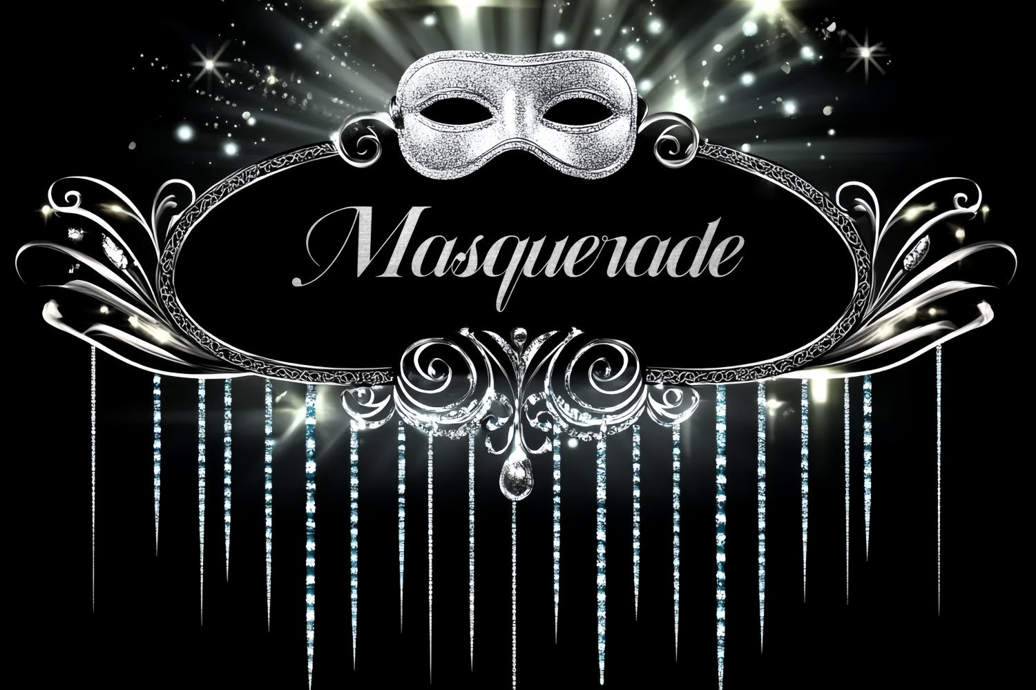 Maskerade Party Ideen Fantasy Silberne Maske Funkelnden Hintergrund CSH5-247