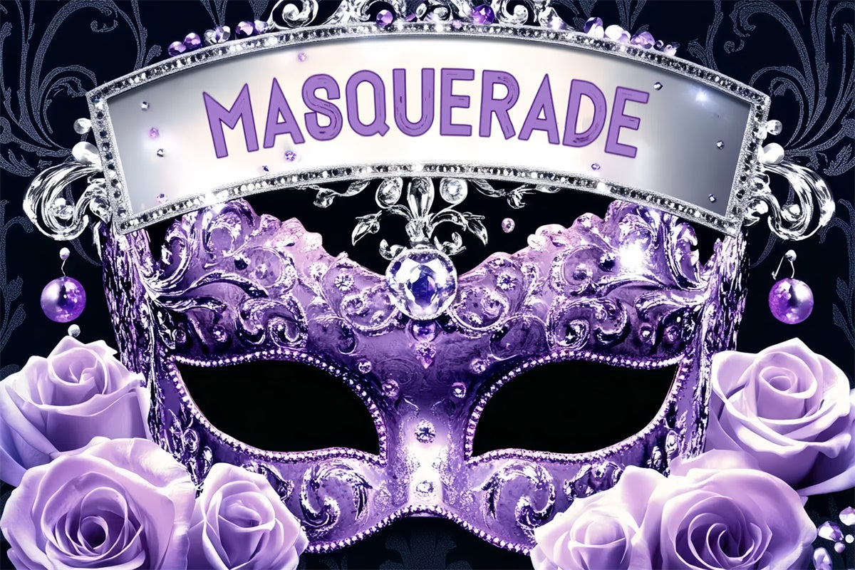 Maskerade Fotohintergrund Regal Lila Maske Blumenhintergrund CSH5-249