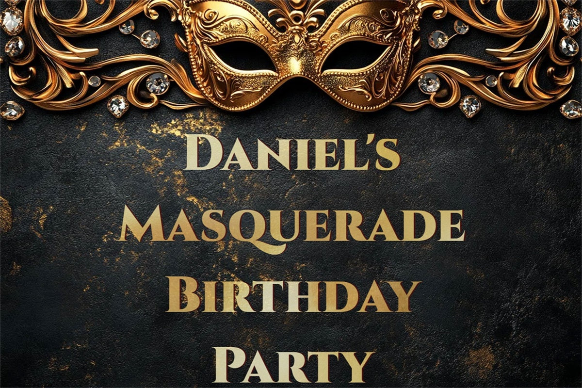 Maskerade Party Ideen Kristall Gold Maske Custom Geburtstag Hintergrund CSH5-252