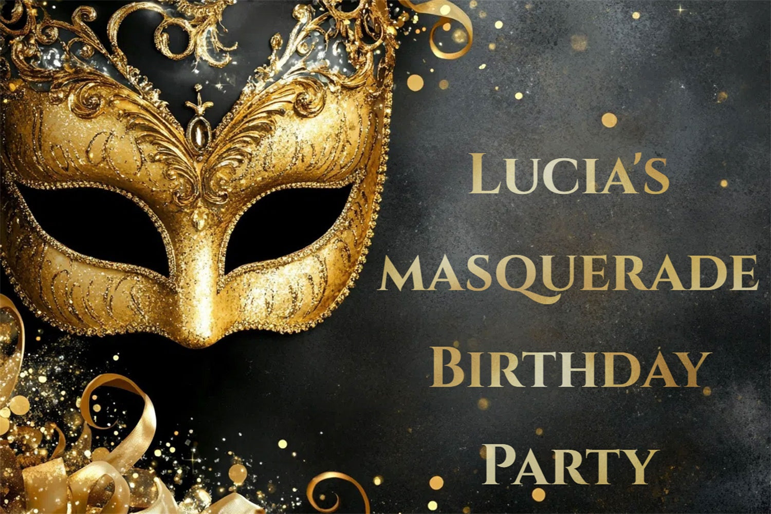 Maskerade Backdrop Golden Jewel Maske Customized Geburtstag Backdrop CSH5-253