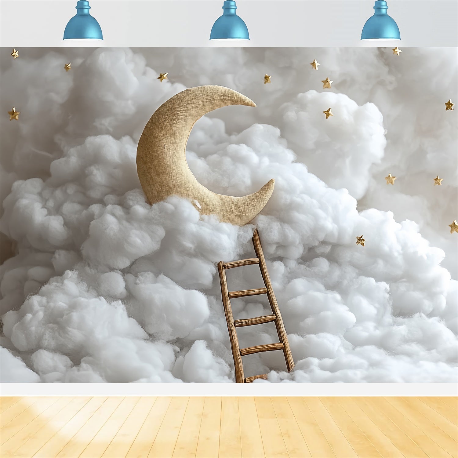 Mond und Sterne Backdrop Golden Moon Climb Newborn Backdrop CSH5-261