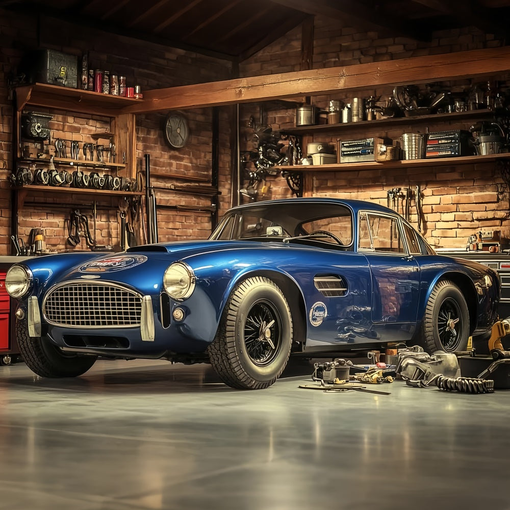 Vatertag Fotokulisse Rennwagen Garage Hintergrund CSH5-28