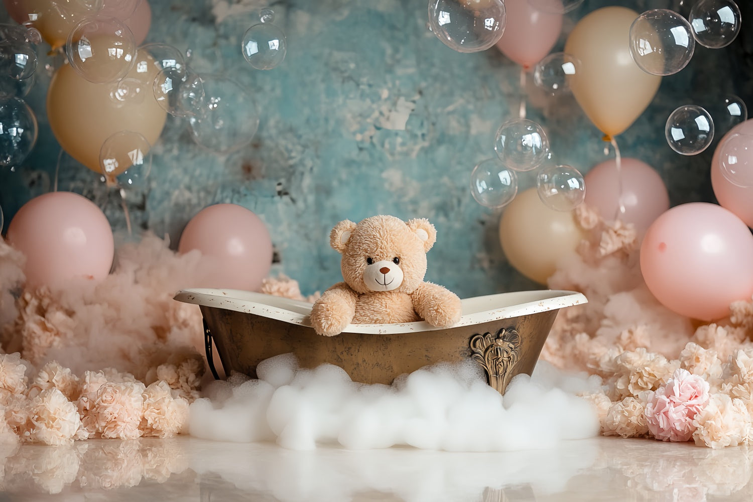 Neugeborenen-Hintergrund Bubble Bear Badezeit-Hintergrund CSH5-313