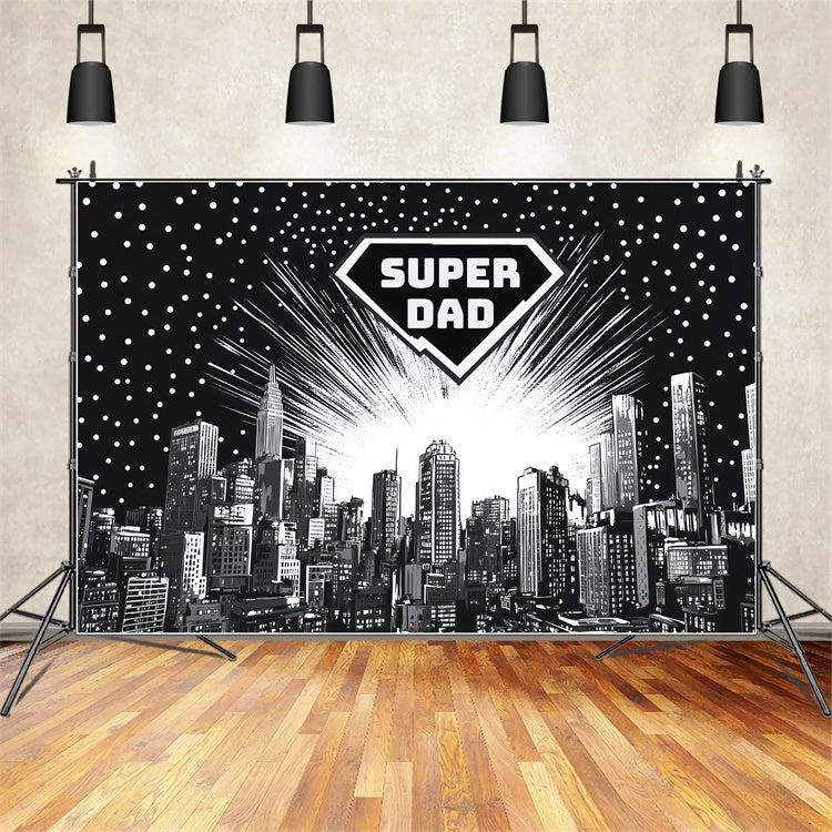 Vatertag Backdrop Ideen Comicbuch Held Stadt Backdrop CSH5-45