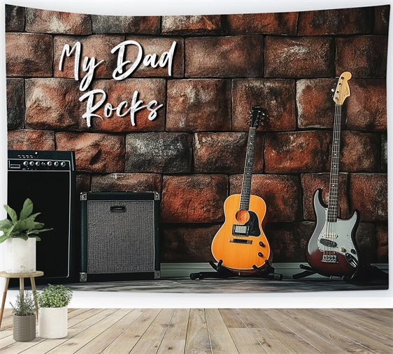 Vatertag Backdrop Backsteinmauer E-Gitarre Backdrop CSH5-55