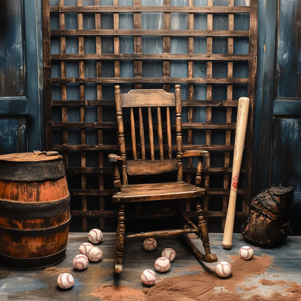 Backdrop Vatertag Holzstuhl Baseball Backdrop CSH5-63