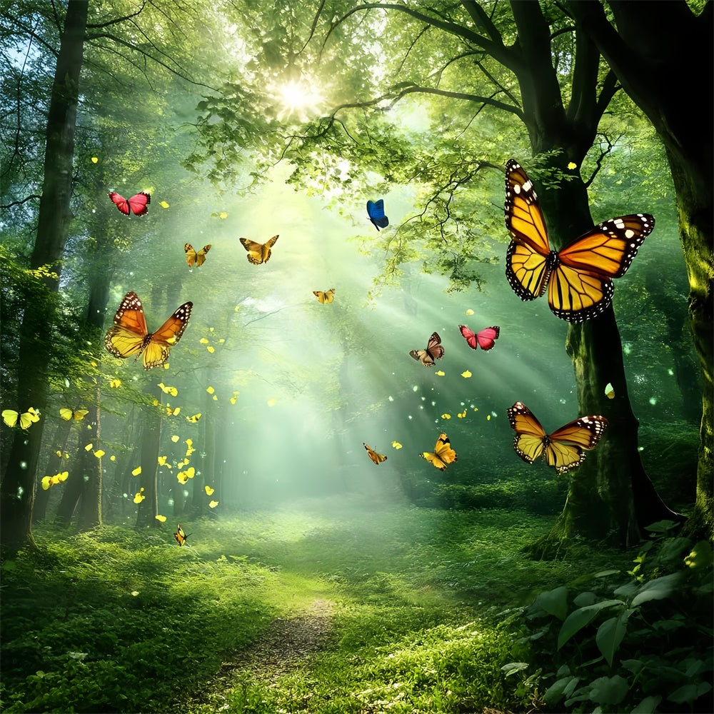 Schmetterlings-Hintergrundbilder Goldenes Licht Wald Sommer-Hintergrund CSH5-72