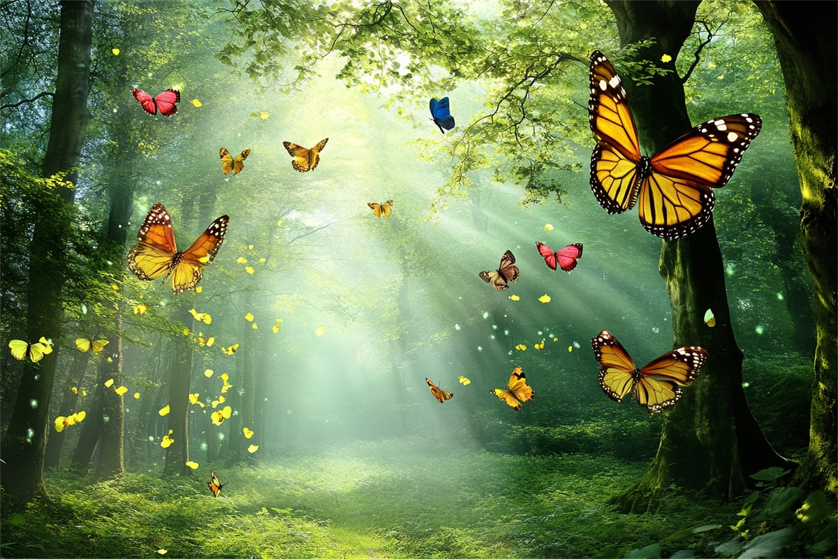 Schmetterlings-Hintergrundbilder Goldenes Licht Wald Sommer-Hintergrund CSH5-72