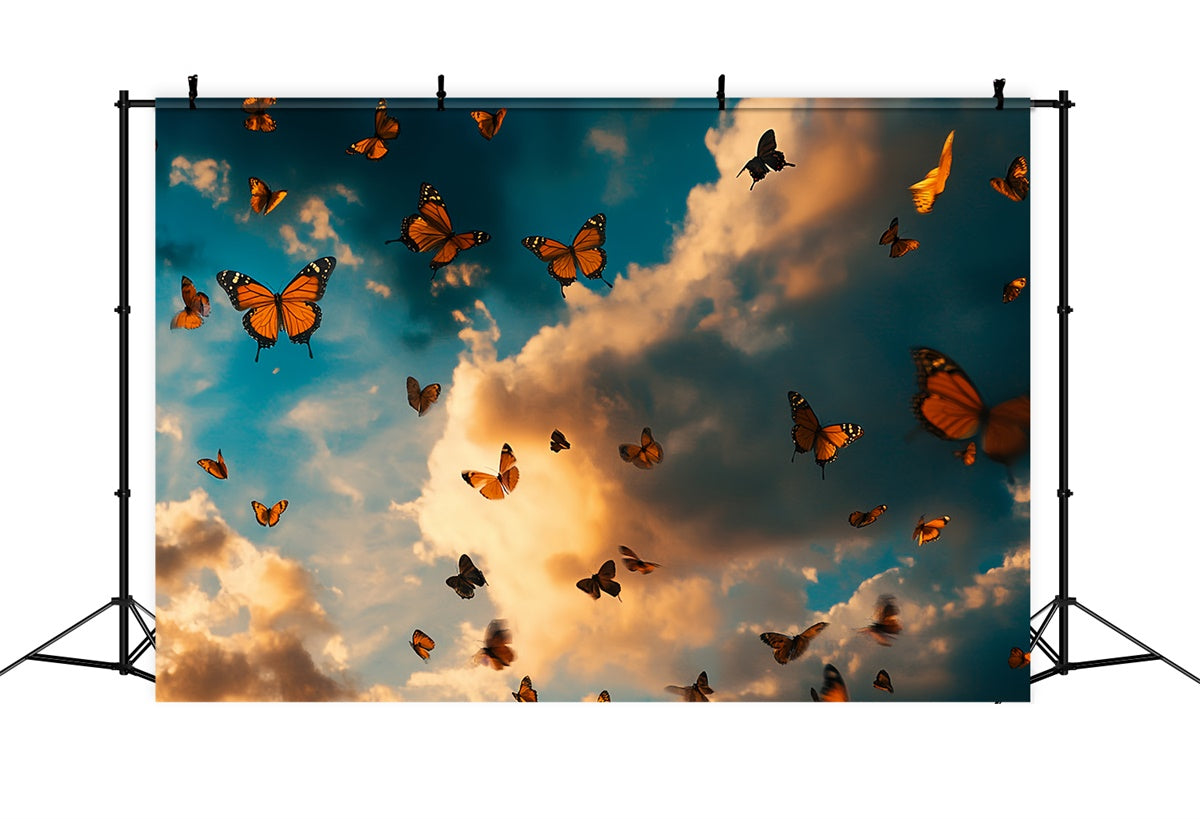 Sommer-Fotokulisse Dramatische Wolken Schmetterling Kulisse CSH5-73