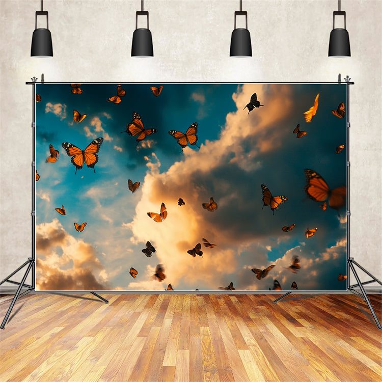 Sommer-Fotokulisse Dramatische Wolken Schmetterling Kulisse CSH5-73