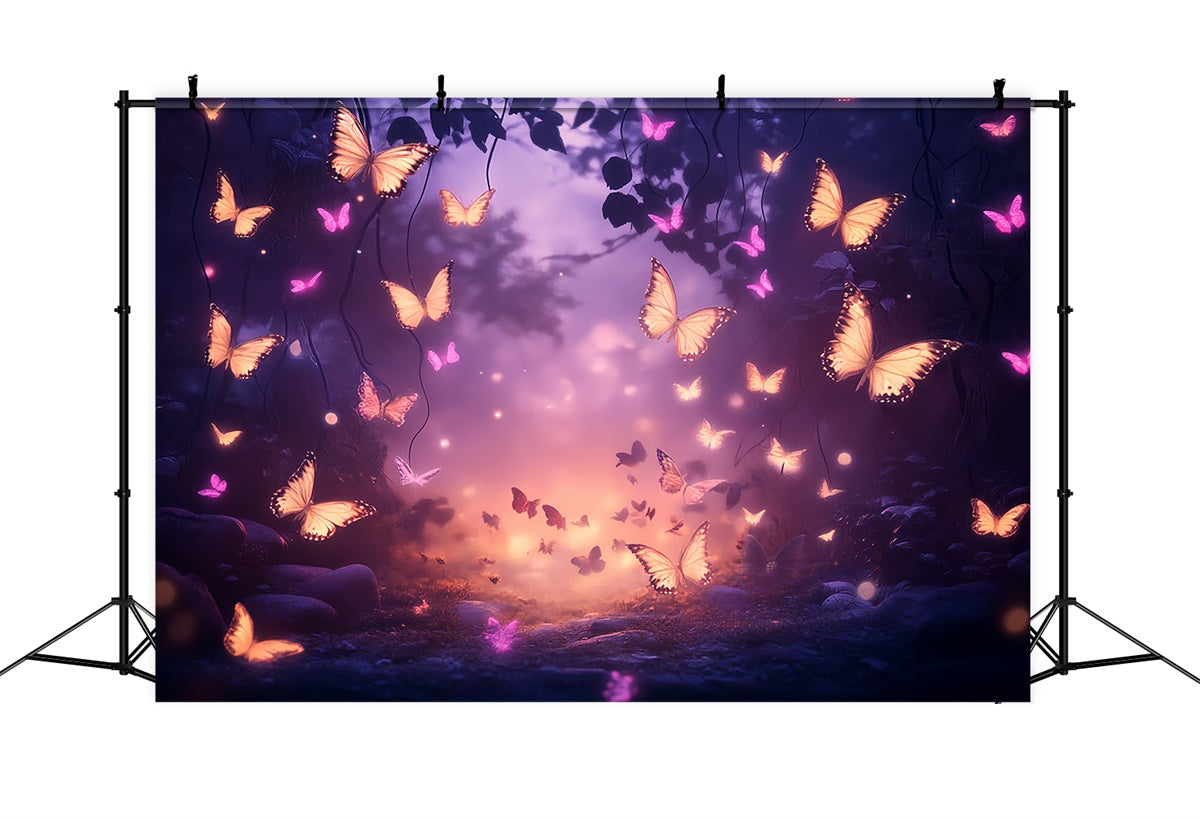 Sommer Backdrop Magischer Dämmerungswald Schmetterling Backdrop CSH5-74