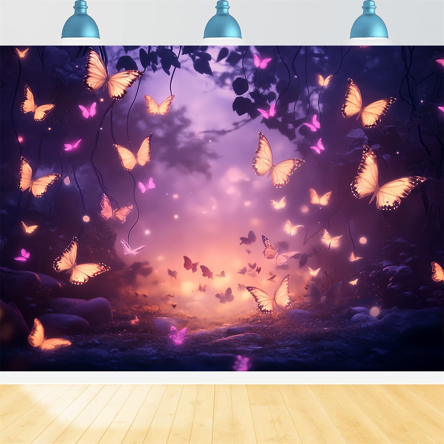 Sommer Backdrop Magischer Dämmerungswald Schmetterling Backdrop CSH5-74