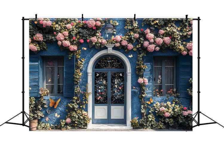 Sommer Backdrops Blaues Cottage Garten Schmetterling Backdrop CSH5-76