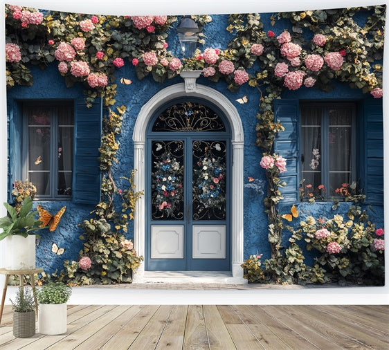 Sommer Backdrops Blaues Cottage Garten Schmetterling Backdrop CSH5-76