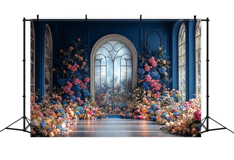 Sommer-Fotohintergrund Garten Fensterbogen Hintergrund CSH5-77