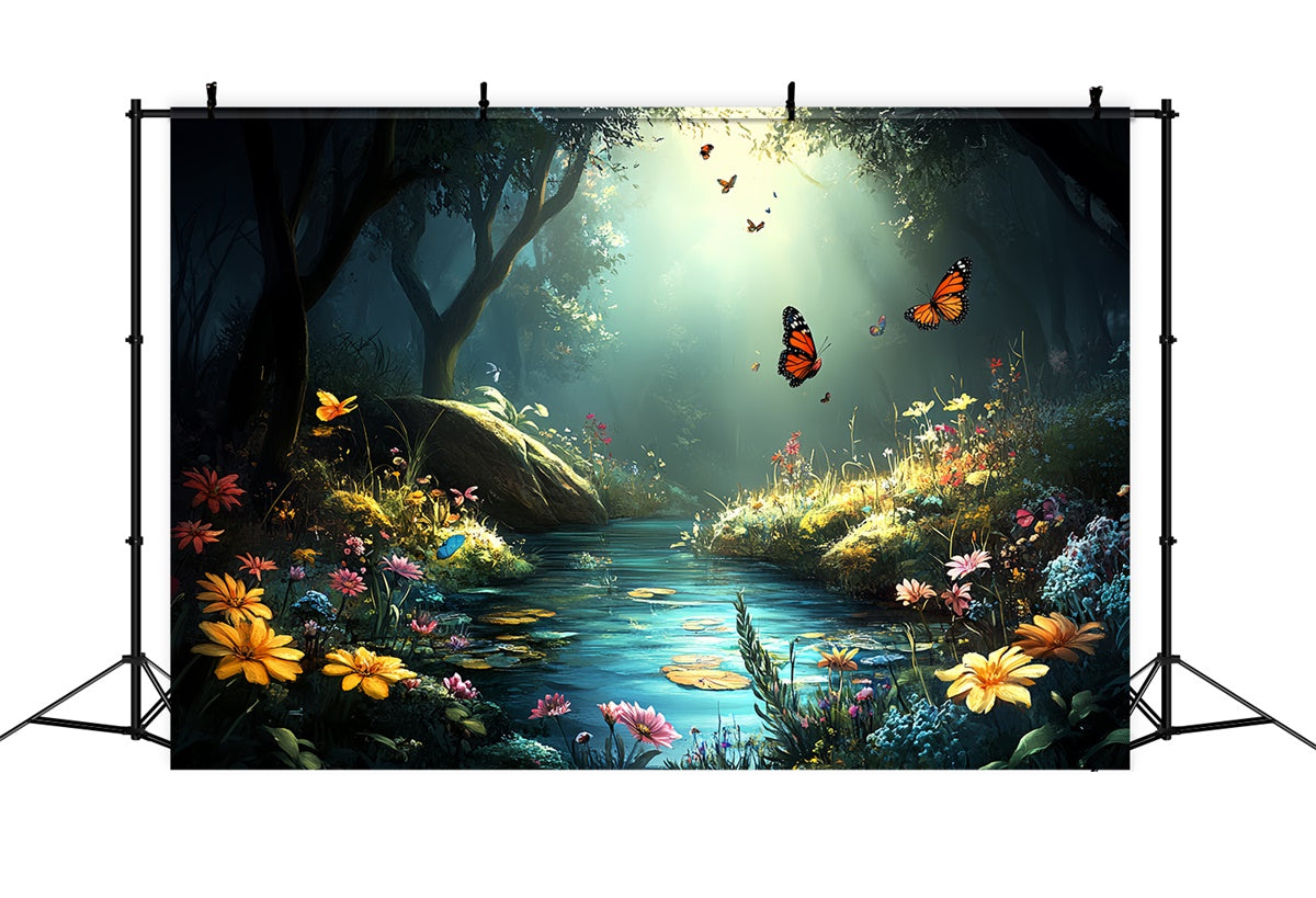 Schmetterling Backdrops Enchanted Forest Creek Sommer Backdrop CSH5-79