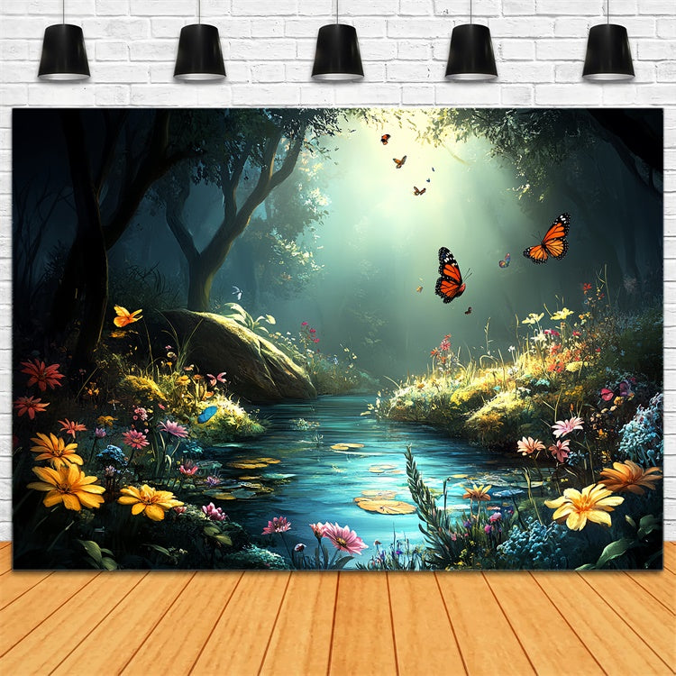 Schmetterling Backdrops Enchanted Forest Creek Sommer Backdrop CSH5-79