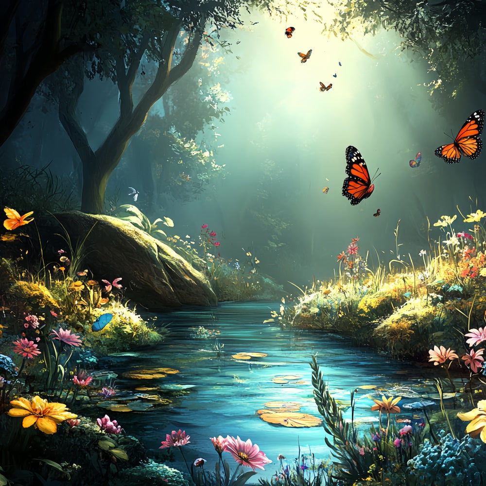 Schmetterling Backdrops Enchanted Forest Creek Sommer Backdrop CSH5-79