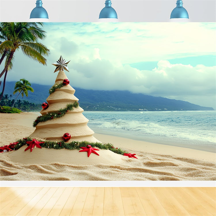 Strand Backdrop Fotografie Strand Weihnachten Sommer Backdrop CSH5-82
