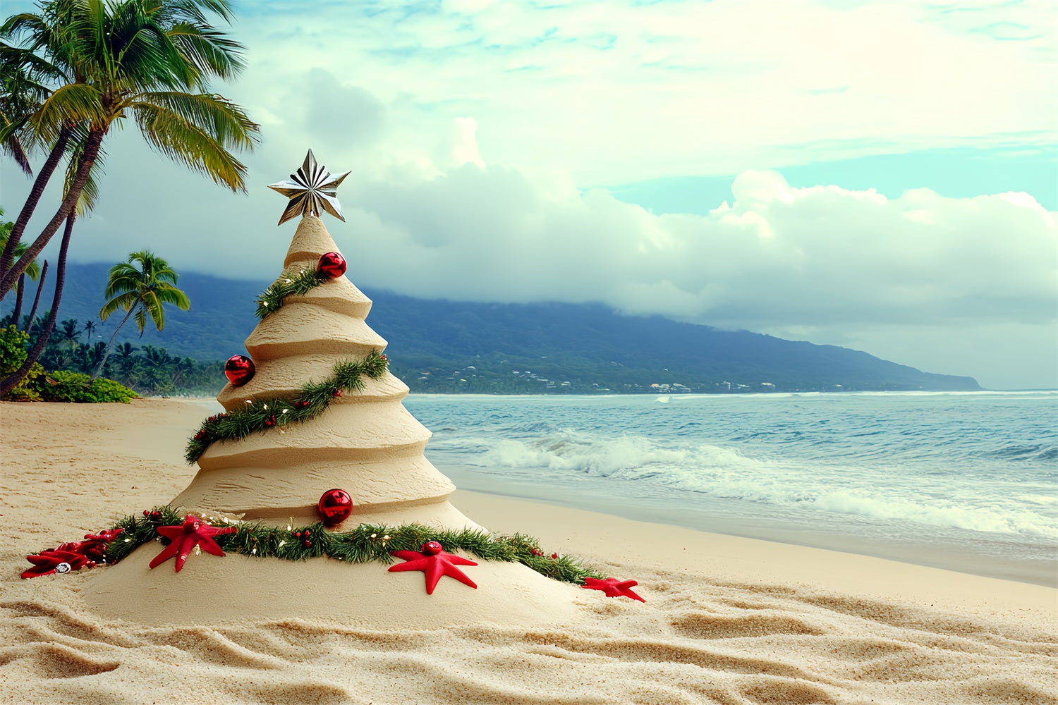 Strand Backdrop Fotografie Strand Weihnachten Sommer Backdrop CSH5-82