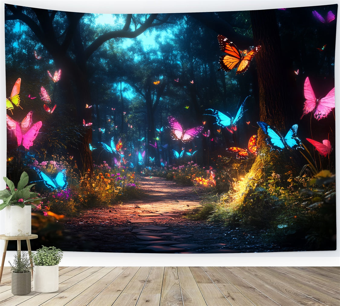 Schmetterling Backdrops Glühender Waldweg Sommer Backdrop CSH5-84