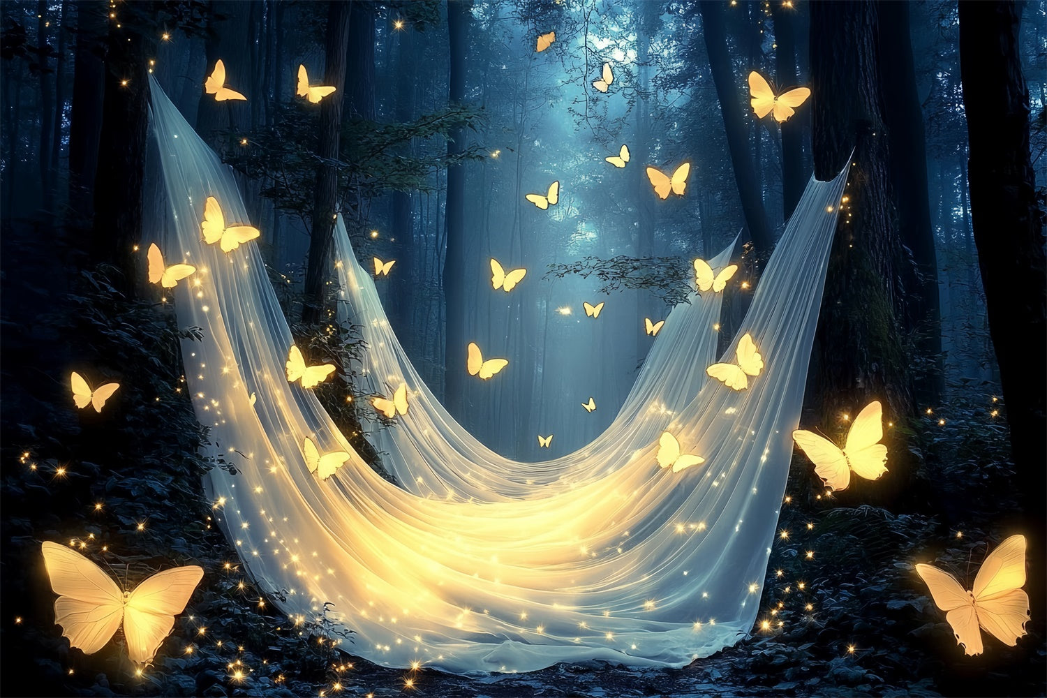 Schmetterling Backdrops Magisches Glühen Wald Sommer Backdrop CSH5-86