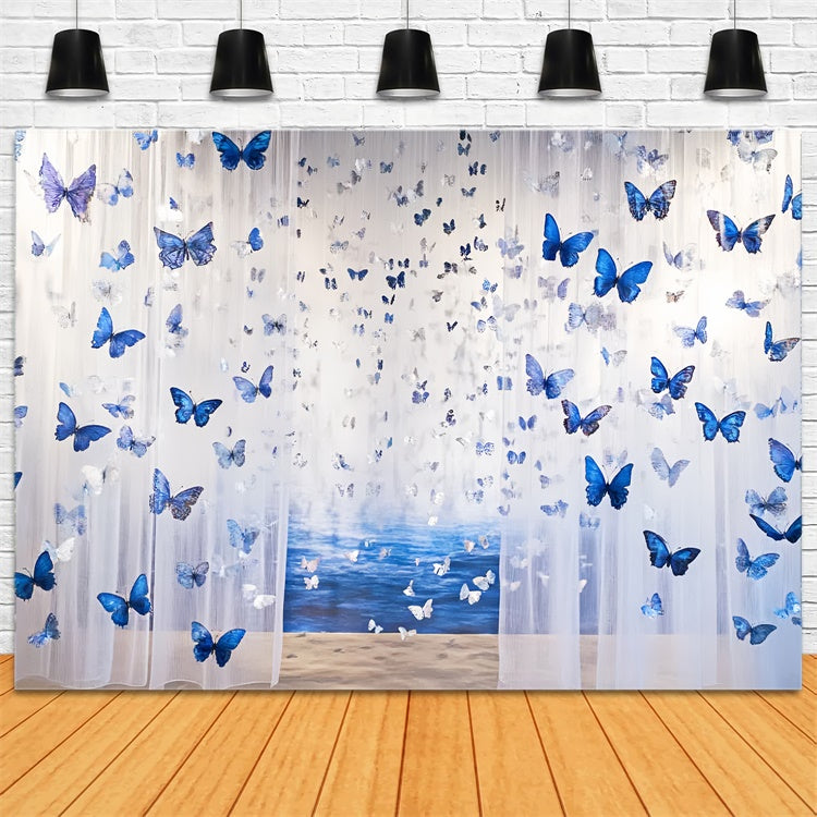 Schmetterlingshintergrund Fliegende blaue Schmetterlinge Sommerhintergrund CSH5-87
