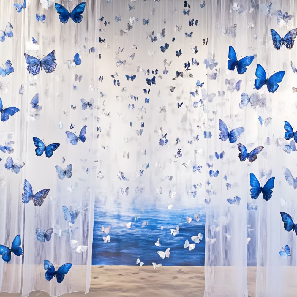 Schmetterlingshintergrund Fliegende blaue Schmetterlinge Sommerhintergrund CSH5-87